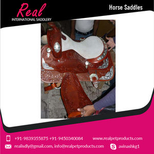 Selles de dressage de courses de chevaux occidentales faites à la main professionnelles Construction en cuir durable véritable sellerie internationale personnalisée - Product Image 2