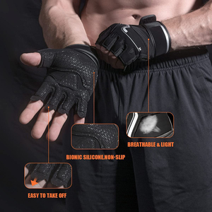 Gym Gloves for Men Fingerless Weight Lifting Glove with Wrist Support Workout Cycling Mitten for Exercise Fitness - Product Image 2