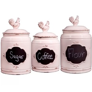 Elegante contenedor de almacenamiento de alimentos galvanizado en metal con diseño decorativo perfecto para la organización de cocinas y restaurantes - Product Image 3