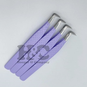 Pince à épiler méga volume violet avec pointe argentée Logo personnalisé pince à épiler d'extension de cils pince à épiler durable vison - Product Image 6