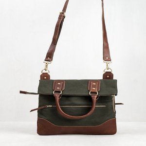 กระเป๋าโท้ทแฟชั่นสำหรับตอนเย็นกระเป๋าถือหนังและผ้าใบหรูหราพร้อมซับในผ้าฝ้ายและสายสะพายไหล่ลายตัวอักษร - Product Image 5