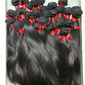 Extensiones de cabello humano liso de la mejor calidad de cabello crudo alineado con cutícula del templo indio y fondo grueso - Product Image 2