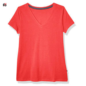 Última 2025 ropa de mujer cuello en V Camiseta de manga corta logotipo personalizado estampado Casual diario al aire libre moda desgaste 100% algodón - Product Image 1