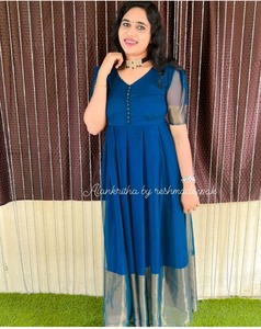 Nouvelle collection Western Golden Boarder Semi Georgette Full Inner avec Full par Royel Export - Product Image 2