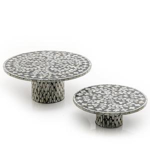 Créé à la main Bone Inlay Designer Fêtes d'anniversaire Célébration d'anniversaire de Noël Servant Gâteau Stand Utilisation multifonctionnelle - Product Image 1