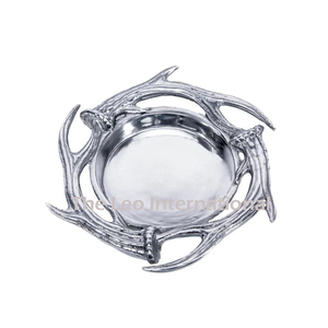 ชุดแก้วน้ำชา แก้วกาแฟ แก้วน้ำ 4 ใบ พร้อมจานรองแก้วลายตอกแบบกลม ทำจากโลหะทองแดง - Product Image 3