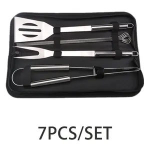 OEM Engraved Outdoor Camping Portable Korean Utensils Cooking Wholesale Heavy Duty Private Label Grill Set BBQ Tools