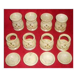 Difusores de aceite aromático tallado a mano, piedra de jabón decorativa - Product Image 1