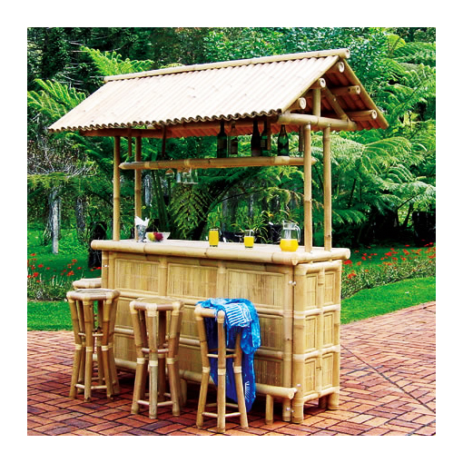 Bamboo Tiki Head Bar Stools Stools Set Tiki Bar Bar Stools Tiki