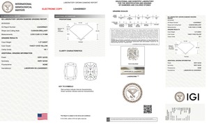 1.27 Carat Fancy Vivid Yellow Coussin Cut Lab Grown Diamond VS1 Clarity IGI Certified Stone - Product Image 2