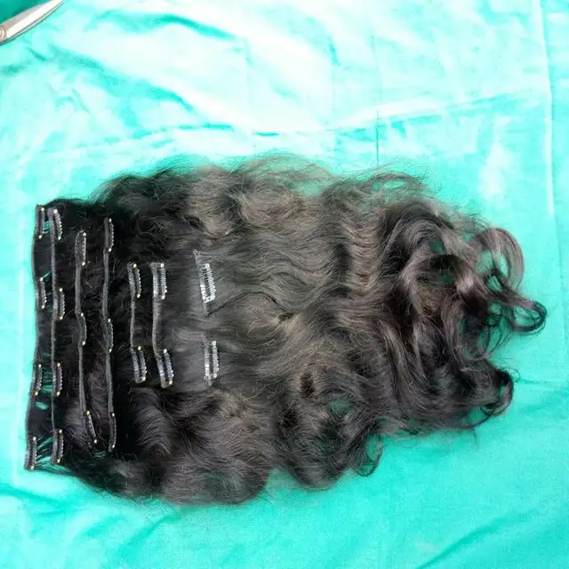 Extensão de cabelo virgem brasileiro, atacado 100% humano remy extensão de cabelo virgem clipe de extensão de cabelo humano