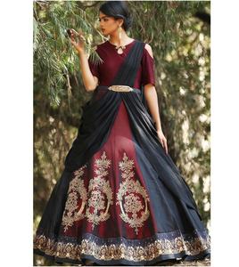 Vêtements ethniques en gros broderie pierre travail Lehenga Choli en soie pour les festivals à bas prix - Product Image 1