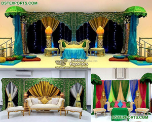 ผ้าฉากหลัง Mandap สำหรับงานแต่งราคาไม่แพง,ฉากหลัง Mehrab สำหรับใช้ในงานแต่งและงานแต่งงาน - Product Image 5