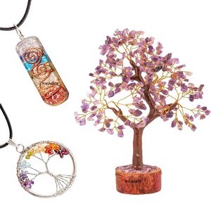 Colgante de árbol de cristal de amatista, joyería de Seven chacras, orgón, Reiki, piedras curativas, bonsái de alambre Feng Shui para Decoración - Product Image 6