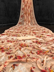 ชุดปาร์ตี้ที่สวยที่สุดผ้าส่าหรีผ้าตาข่ายปักลายสำหรับผู้หญิงอินเดีย - Product Image 6