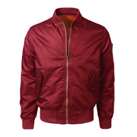 Blouson Bomber Homme Bleu Marine à Fermeture Éclair Col Montant Décontracté Coupe-Vent en Polyester Vêtement d'Extérieur Automne Style Urbain