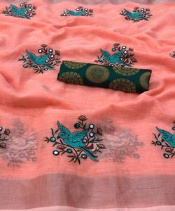 Occasion spéciale pour femmes Designer Heavy Brodé Pearl Work 5.5 Meter Red Color Sari With 1.0 Meter Full Length Blouse Apparel - Product Image 4