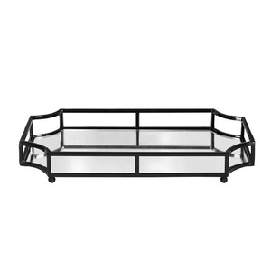Newest Unique Design Set of 2 <b>Mirror</b> <b>Tray</b> <b>With</b> Golden Touched Border for Tableware and Home Decoration - Product Image 5
