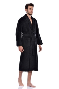 Peignoir de luxe en coton turc 100%, joli prix, de haute qualité, couleur noire, pour femmes - Product Image 3