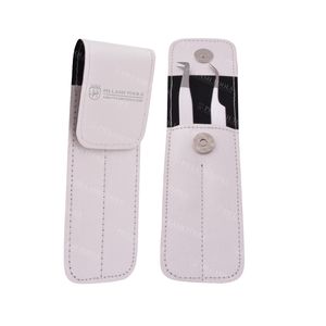Pochette et étui en cuir PU blanc, pour 2 pinces à épiler, pour Extension de cils, privée, pochette, personnalisable - Product Image 1
