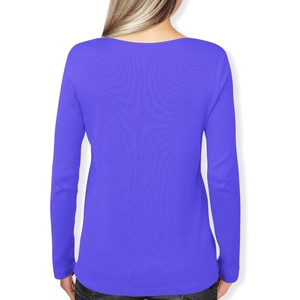 Camiseta de manga larga para mujer y hombre, Camiseta 100% de algodón con logotipo personalizado, camiseta de la mejor calidad al por mayor - Product Image 4