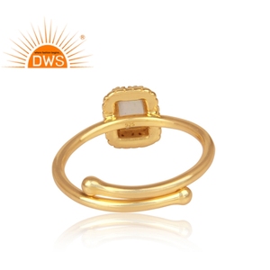 Bague en pierre précieuse pour femme, bijoux de styliste, opale éthiopienne, plaqué argent jaune, 18k, 925, nouvelle collection - Product Image 4