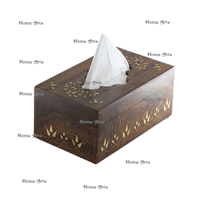 Caja de servilletas de madera de diseño clásico con la caja de servilletas de tamaño personalizado de la más alta calidad para uso en restaurantes y hoteles - Product Image 1