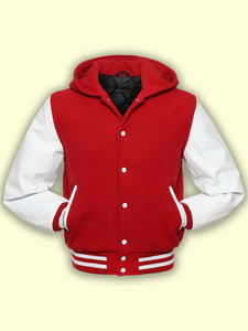 Best Quality Winter Wool <b>Jacket</b> Customizable Red Varsity Letterman Style for Men Women Stand Chenille Embroidery PU Material - Product Image 6