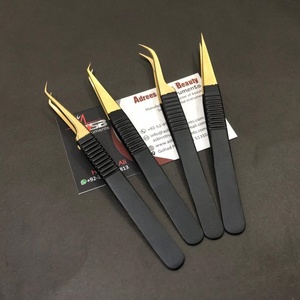 ที่มีคุณภาพสูงสีดําทองขนตาแหนบที่ยั่งยืนเหล็กต่อขนตาแหนบที่มีปริมาณเคล็ดลับโลโก้ที่กําหนดเองขายส่ง - Product Image 1