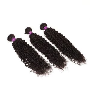 Natural Curly Temple Hair Weft <b>Extensions</b> High Quality Human Hair Wefts - Product Image 3