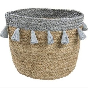 Living Room Decorative <b>Woven</b> Jute Laundry Cotton Rope Storage <b>Basket</b> Manufacturer - Product Image 5