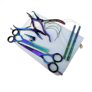 Larger Factory Supplier for Multicolor Hair Extension Pliers and Scissors Tools with White Kit Set