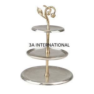 Support à gâteau décoratif en cuivre pour fête d'anniversaire serveur de gâteau en métal arrondi pour outils de gâteau de Table à dîner - Product Image 2