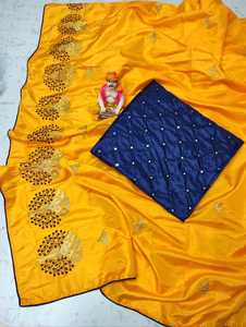 Nuevo y Elegante Sari de Jacquard de Seda Estampado para Fiesta, Prenda Étnica India para Mujer, Precio Bajo al por Mayor - Product Image 6