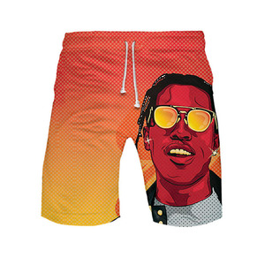 Men's Blue Hip Hop <b>Board</b> Shorts Character Print Drawstring Closure Heat-<b>Transfer</b> Printed Polyester/Nylon Quick Dry Breathable - Product Image 2