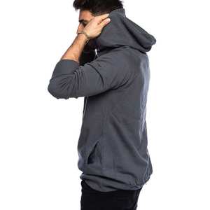 Sudadera con capucha de manga larga de ajuste holgado de algodón 100% para hombre, Jersey holgado liso, sudadera anticontracción, ropa de calle de punto sólido para - Product Image 3