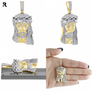 0,26-3,70 CT redondo corte brillante diamante Jesús pieza encanto Hip Hop colgante en 10K oro blanco sólido IGI certificado - Product Image 5