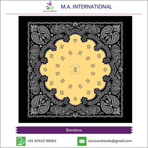 Bandana en tissu de coton pur de qualité supérieure, léger, motif floral, pour usage extérieur, adapté aux quatre saisons, respectueux de la peau - Product Image 2
