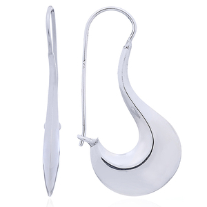 Modern Curvy <b>Silver</b> 925 <b>Hoop</b> Earrings - Product Image 1