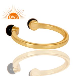 <b>Open</b> Band <b>Ring</b> Jewelry Manufacturer Amazing Black Onyx Gemstone <b>Ring</b> 14k Gold Plated 925 Silver Jewelry Wholesaler - Product Image 3