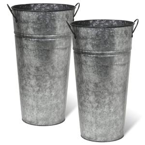 Juego de 3 macetas redondas de metal galvanizado para decoración del hogar únicas y especiales para decoración del hogar - Product Image 3