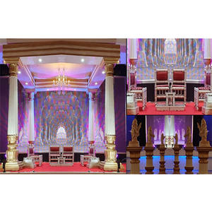 Boda imperial Pilar romano blanco Mandap Evento DE BODA elegante Mandap de cuatro pilares Tema blanco Conjunto de Mandap de boda de 4 pilares EE. UU. - Product Image 1