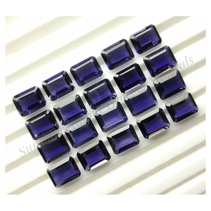 Ionite naturelle à facettes en forme d'octogonale, pierre précieuse ovale et étroite de 5x7mm, prix d'usine en gros - Product Image 1