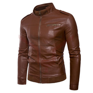 OEM 2023 Wholesale Winter <b>Leather</b> <b>Jacket</b> for Men's Factory Direct Supply <b>Brown</b> Color Summer <b>Leather</b> <b>Jacket</b> for Men's - Product Image 2