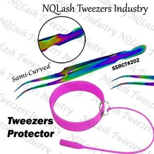 Best Style S Shape <b>Rainbow</b> Color Eyelash Extension Tweezers / Customer Brand Name - Product Image 2