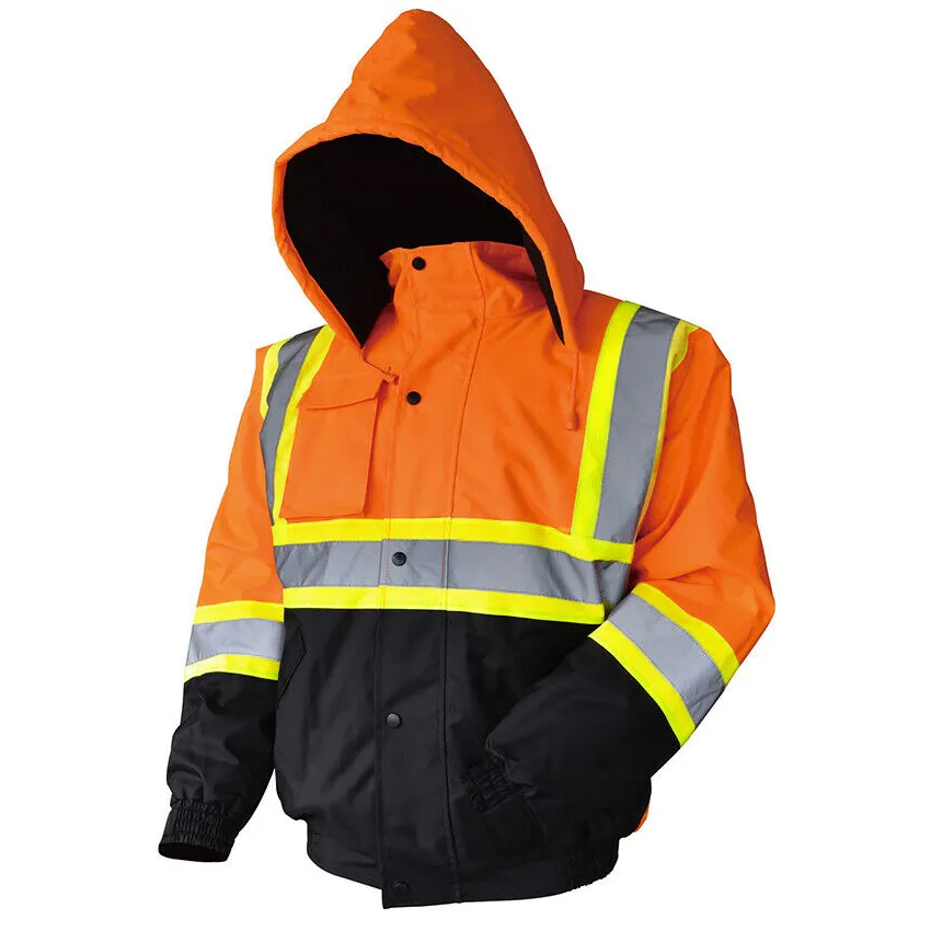 Veste de sécurité réfléchissante à haute visibilité pour homme, vêtements d'hiver en molleton, veste softshell de conduite à moto, jaune