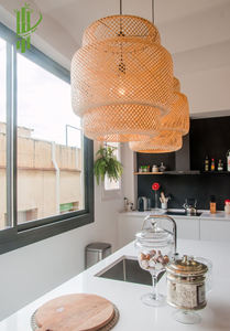 Araña de luz de bambú y colgante Diseño natural único para la decoración del hogar - Product Image 5