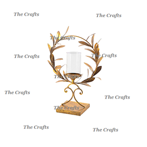 Bougeoir de conception extrêmement bonne avec cheminée en verre dans le bougeoir de couleur d'or de fer pour la décoration de mariage - Product Image 1