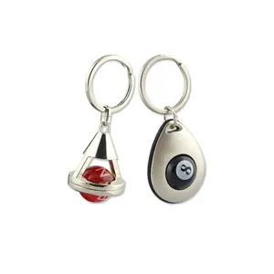 Wholesale Metal Crafts Custom Zinc Alloy Epoxy Resin Ball Keychain for Promotion