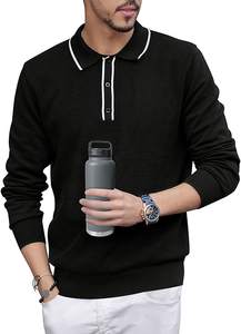 Polo rayé manches longues pour homme, de haute qualité, de styliste, à bas prix et de haute qualité, 2018 - Product Image 4